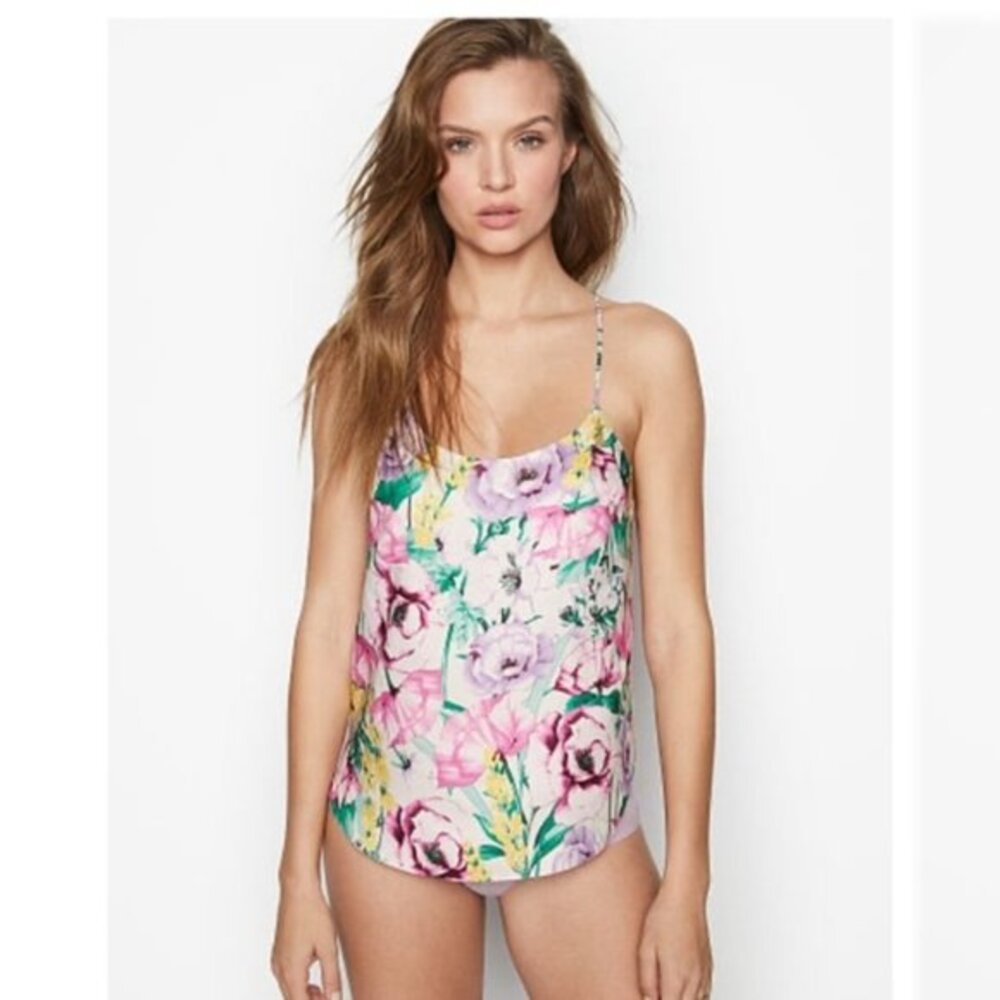 Victoria's Secret Purple Floral Satin Size Small‎